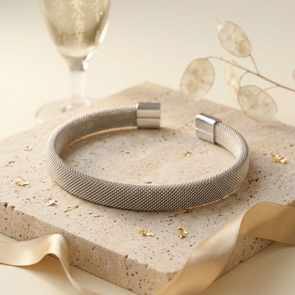 Apex Industrial Mesh Cuff (Silver)