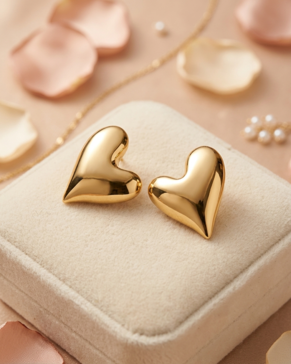 The Milan Puffed Heart Studs
