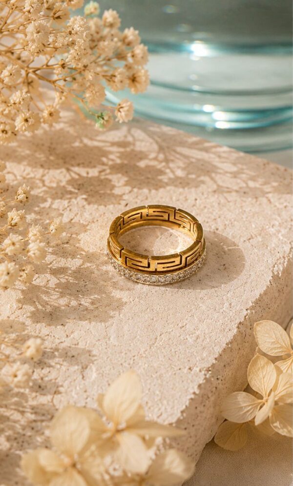 Greca Key & Crystal Band Set
