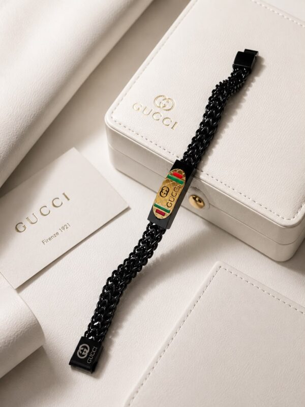 Men's Gucci Web Stripe Curb Chain Bracelet