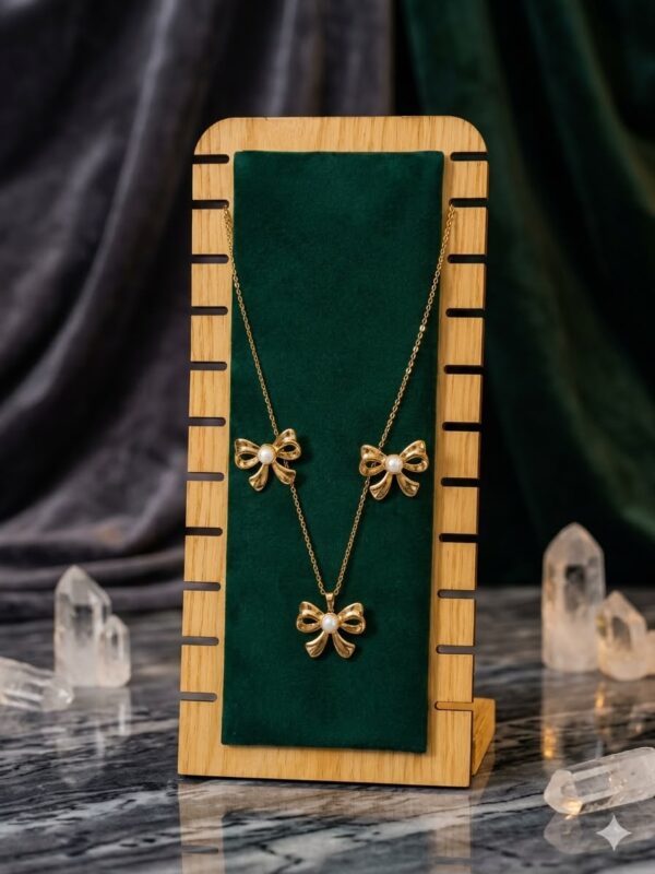Pearlescent Ribbon Bow Jewelry Set