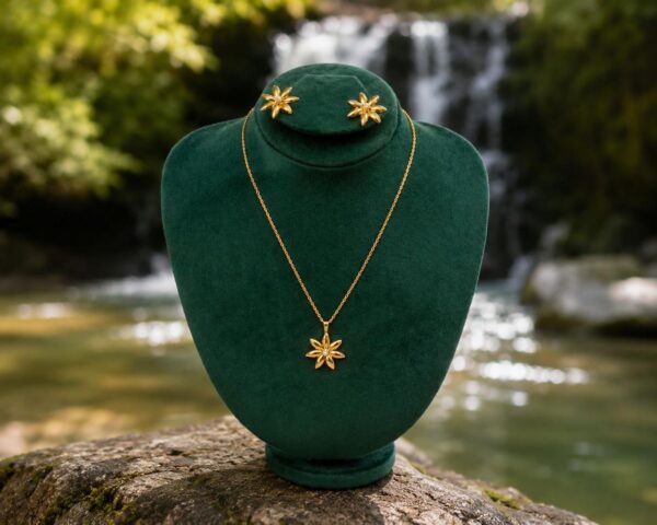 Starburst Crystal Pendant Jewelry Set