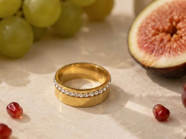 Greca Key Dual-Texture Eternity Band
