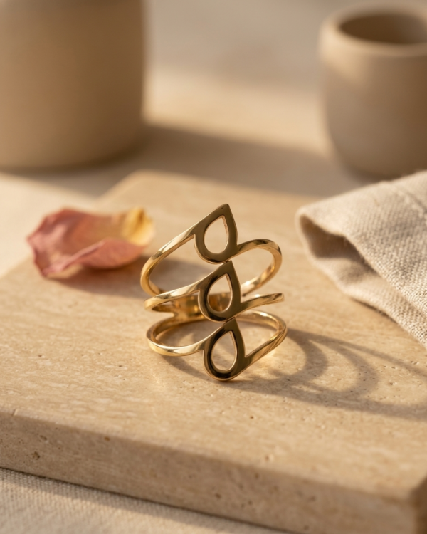 Abstract Cutout Statement Ring