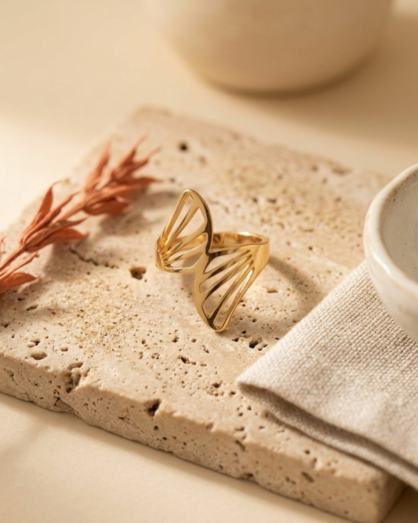 Golden Angel Wings Ring