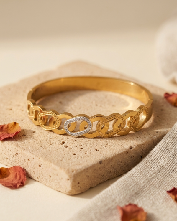 Interlocking Link Crystal Bangle