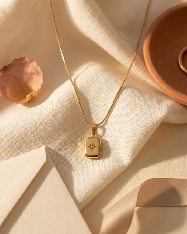 Starburst Signet Pendant Necklace