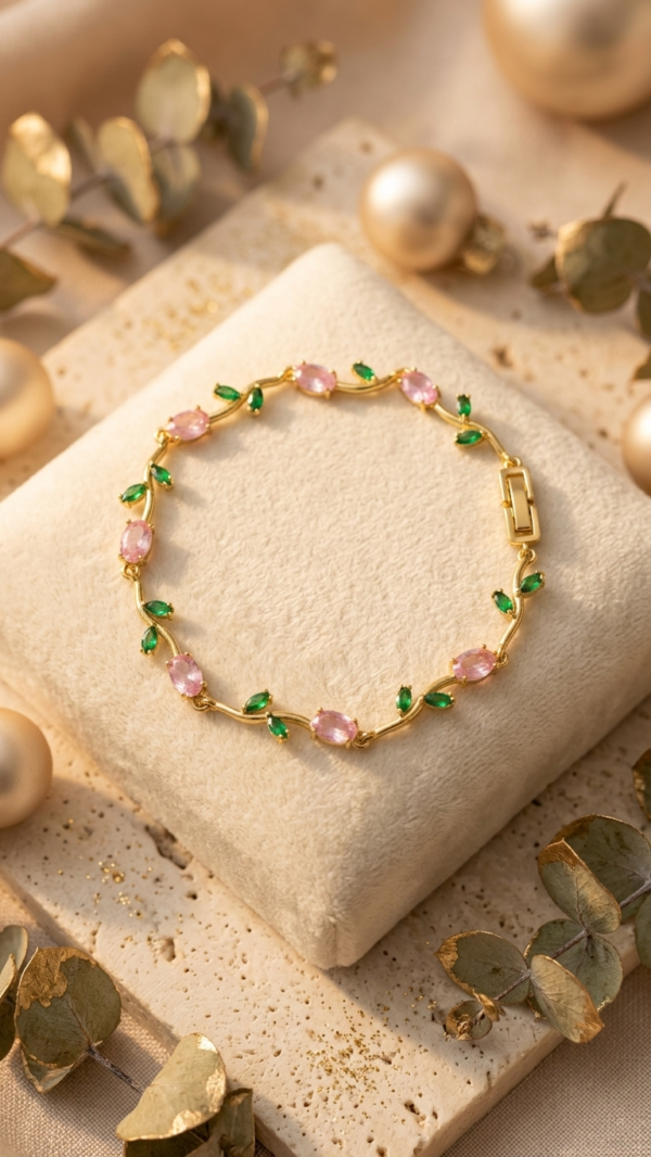 Tulip Bracelet  Pink & Green