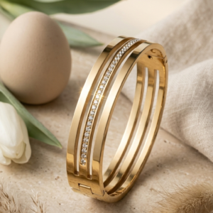 Multi-Strip Crystal Bangle Bracelet