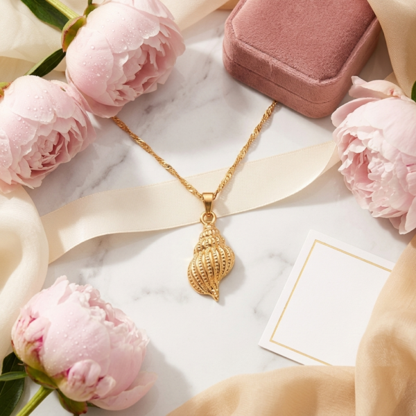 he Oceane Conch Shell Pendant Necklace