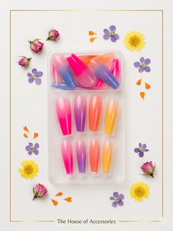 The Sunset Aura Gradient Press-On Nail Set