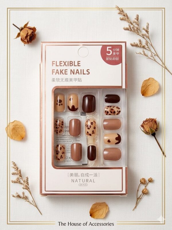 The Espresso & Leopard Mix Press-On Nail Set