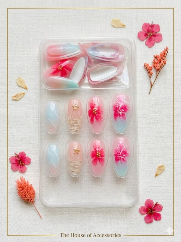 The Tropical Island Hibiscus Press-On Nail Set