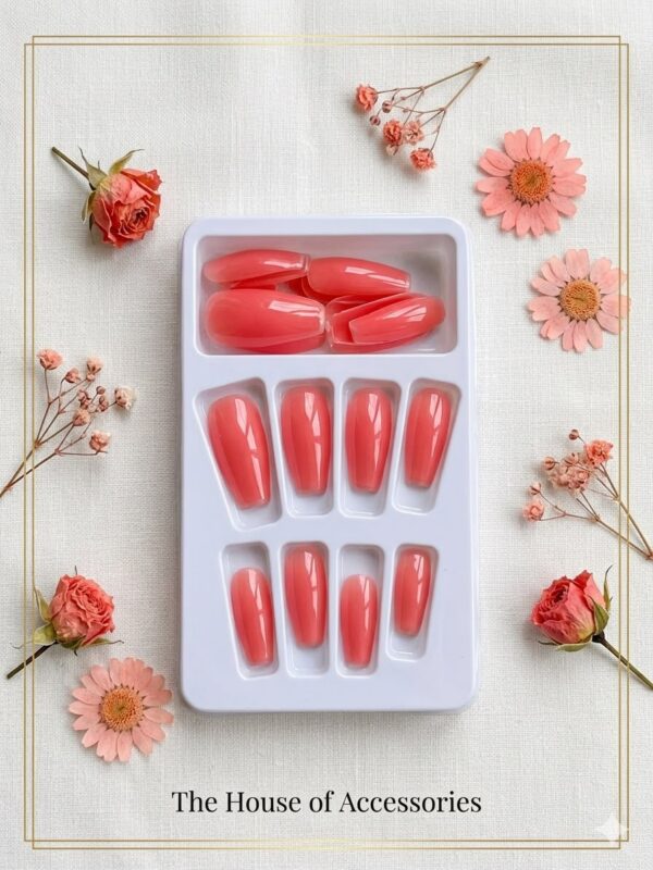 The Glossy Coral Jelly Press-On Nail Set