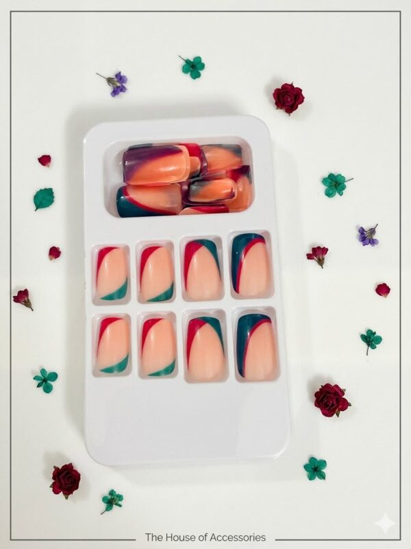 The Jewel-Tone Abstract French Press-On Nail Set