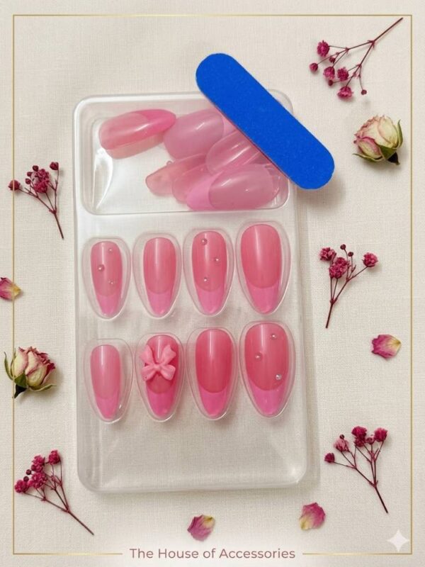 The Sweet Coquette Pink Bow Press-On Nail Set
